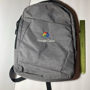 Very sleek Google Cloud backpack - charcoal gray with black straps